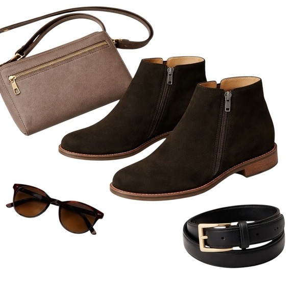 Italeau Foliana Waterproof Suede Ankle Boots Black Size 40 (US 9.5–10) in EUC